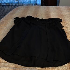 Black Sleeveless Ruffled Blouse with Peter Pan Collar